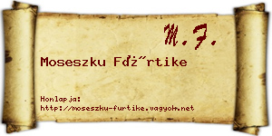 Moseszku Fürtike névjegykártya